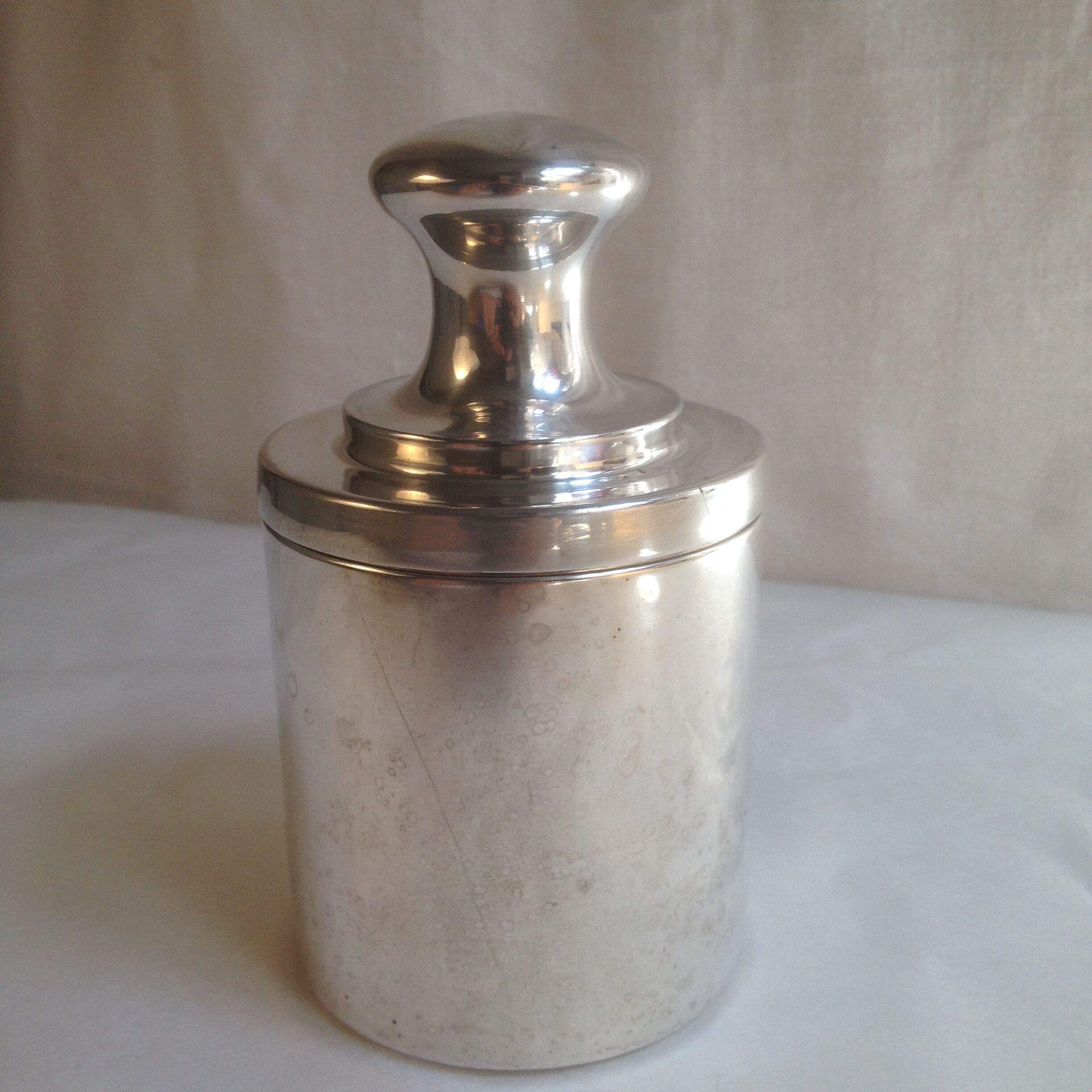 Tea box in silver metal by the silverware Plasait