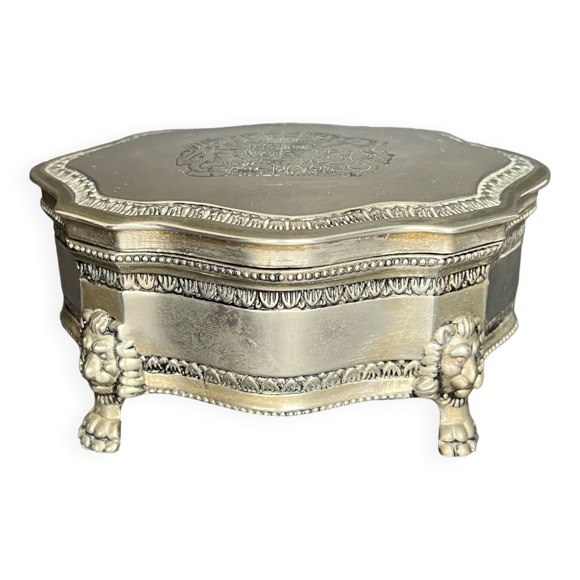 Silver metal jewelry box