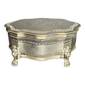 Coffret à bijoux en métal argenté