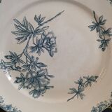 Old round ceramic dish from Sarreguemines Flore model
