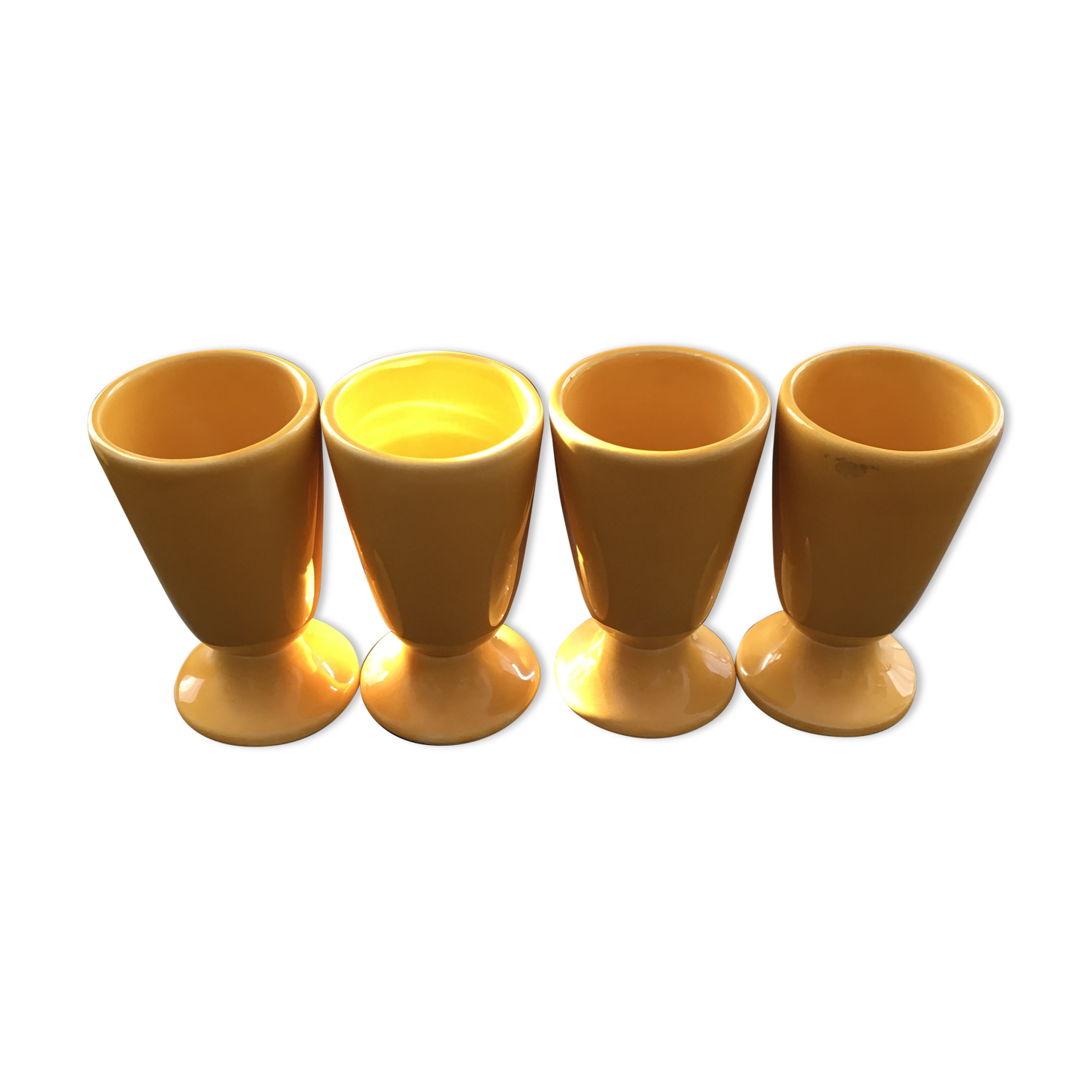Set of 4 Provençal yellow mazagrans