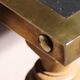 Rustic Coffee Table in Slate, Brass and Solid Oak | Germany 1970s