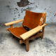 Fauteuil de chasse Kurt Østervig design danois chêne cuir