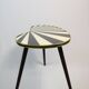 4 x side table retro, kidney shaped L, triangular high, black/white