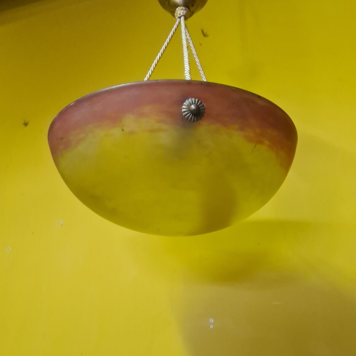 French pate verre hanging light from the 1910s 1920s