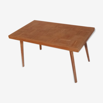 Table basse design scandinave vintage en chêne