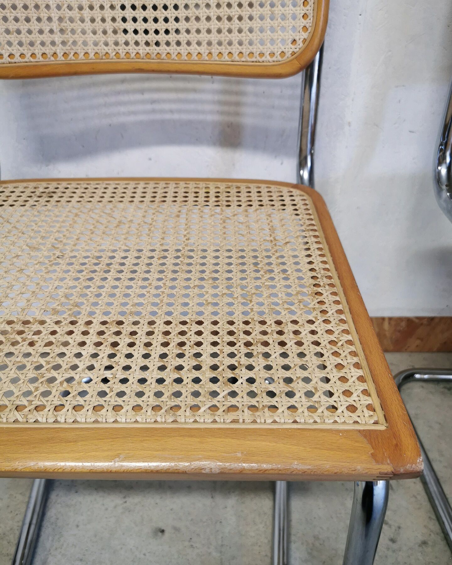 Pair of chairs Marcel Breuer model Cesca B32