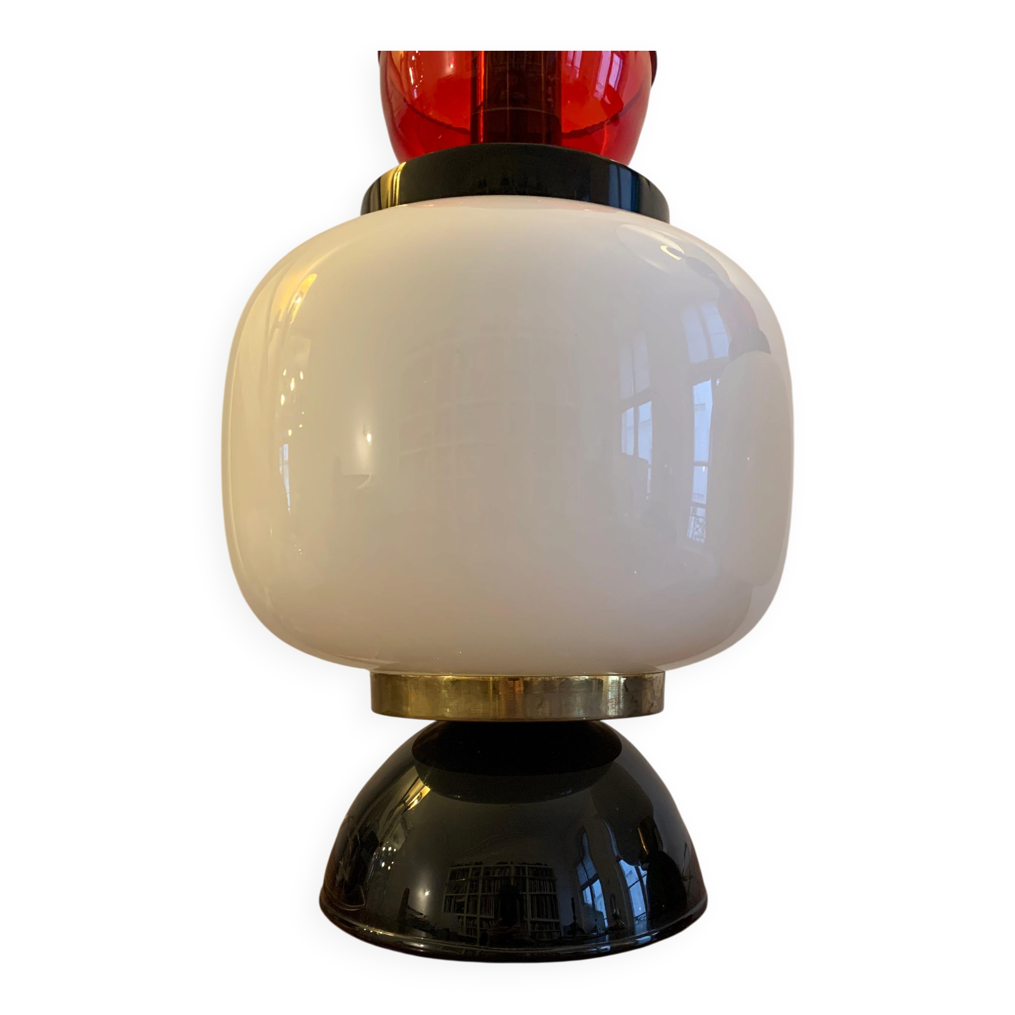 XXL table lamps in the style of Ettore Sottsass, made of Murano glass, Italy, 1970.