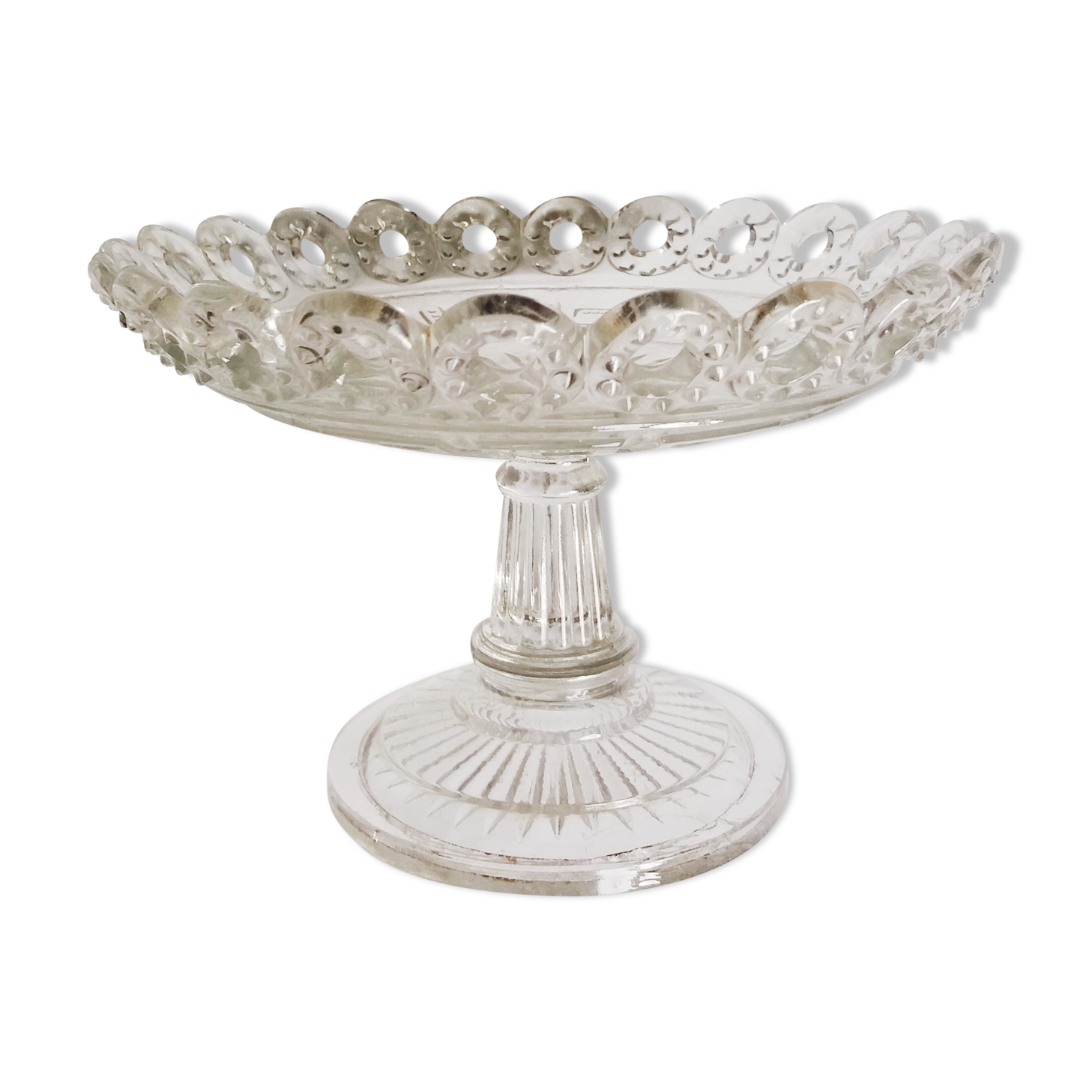 Cup on foot openwork chiseled glass