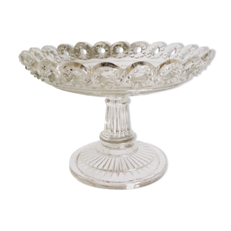 Cup on foot openwork chiseled glass
