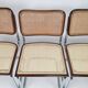 Chaises tubulaires chromées vintage 1970 Italie