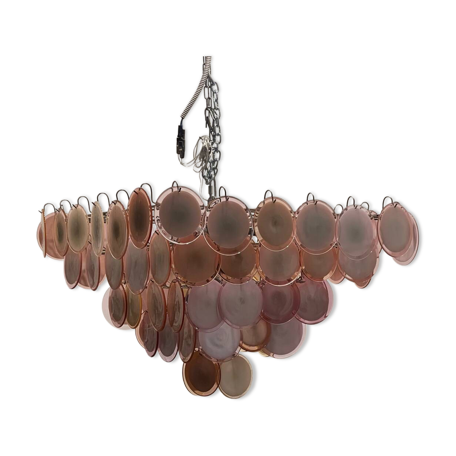 Large Murano Glass Disc Chandelier 1980’s