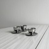 Set of 3 designer stainless steel egg cups