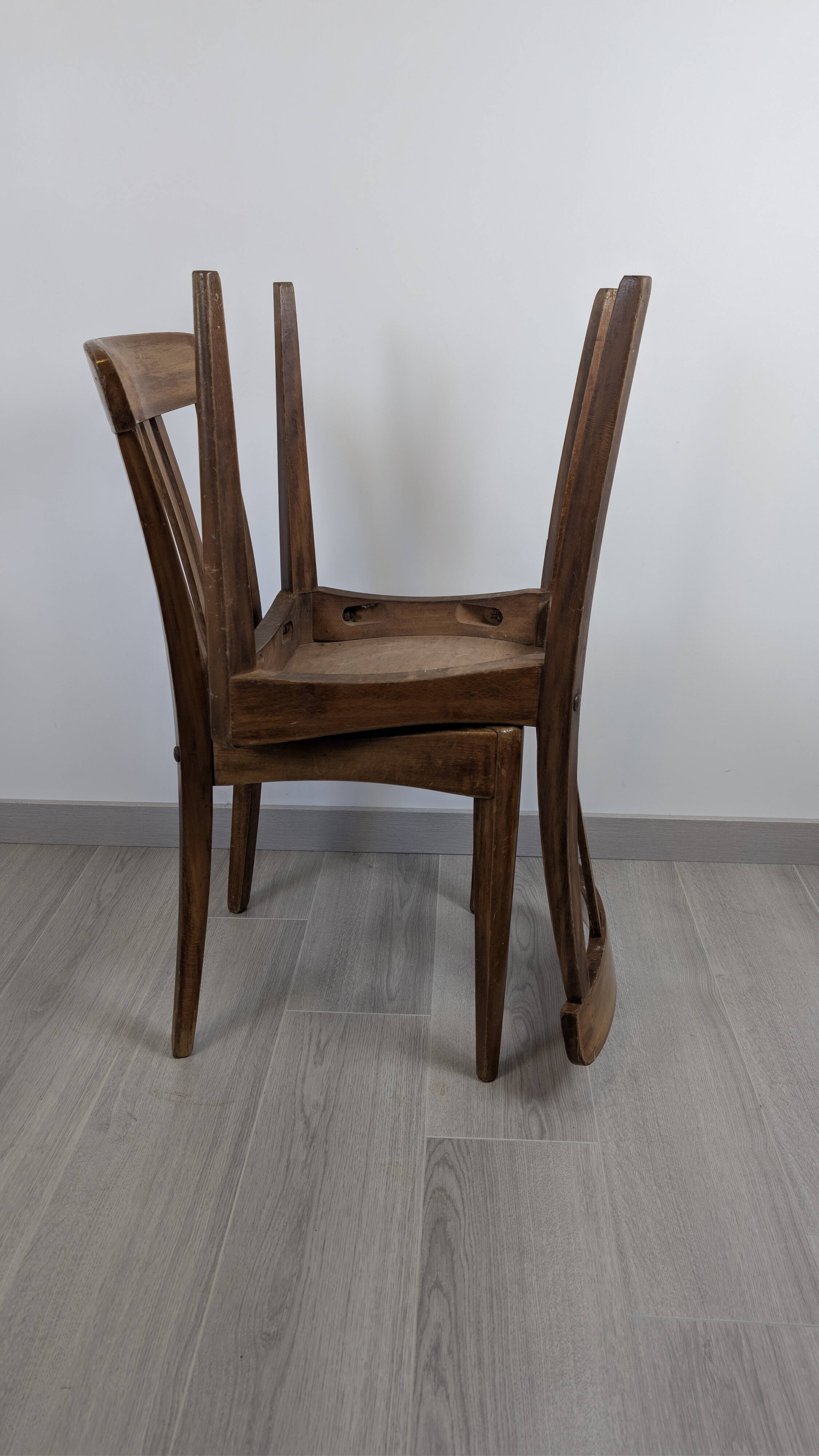 Stella bistro chairs – Vintage pair in wood, retro charm