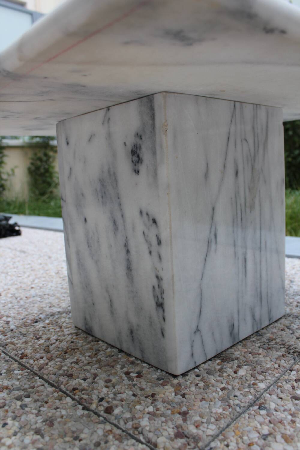 Vintage white marble coffee table