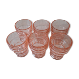 Suite of 6 pink glasses