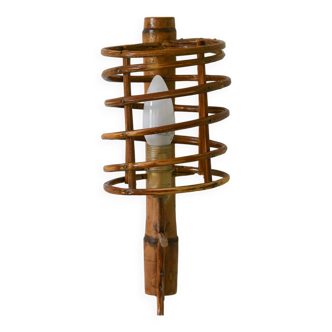 Spiral rattan sconce lamp mid century modern