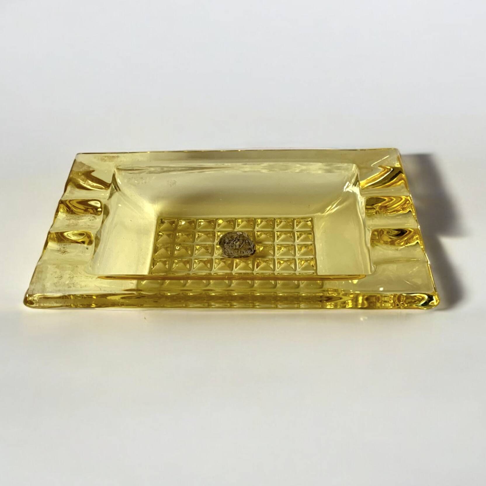 Vintage Walther yellow glass ashtray