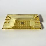 Cendrier vintage Walther en verre jaune