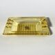Cendrier vintage Walther en verre jaune