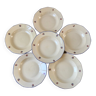 Lot of 6 hollow plates badonviller "small flowers" 50s