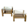 Set of 2 Belgo coffee tables in chrome brass and glass, Belgium, 1970s