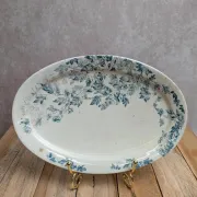 Old Ravier Iron Earth Creil-Montereau – Blue floral decoration