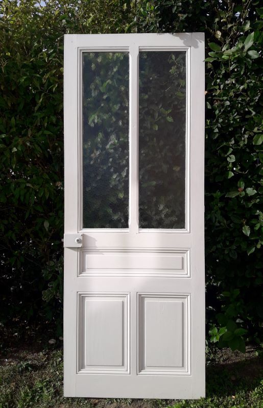 Old translucent glazed communication door 82.5x214.2cm (2)