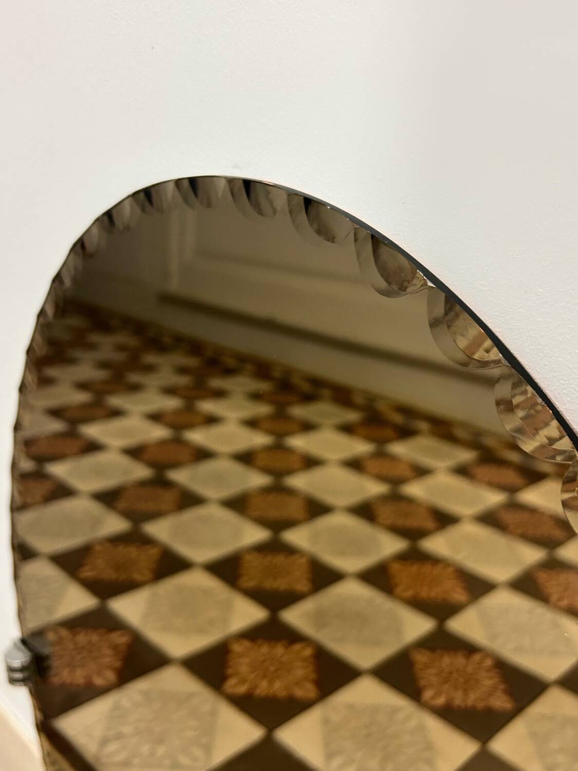 Vintage beveled smoked mirror