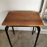 Side table 1950 metal and oak