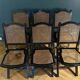 Set of 6 Roche Bobois folding chairs cannage dining room