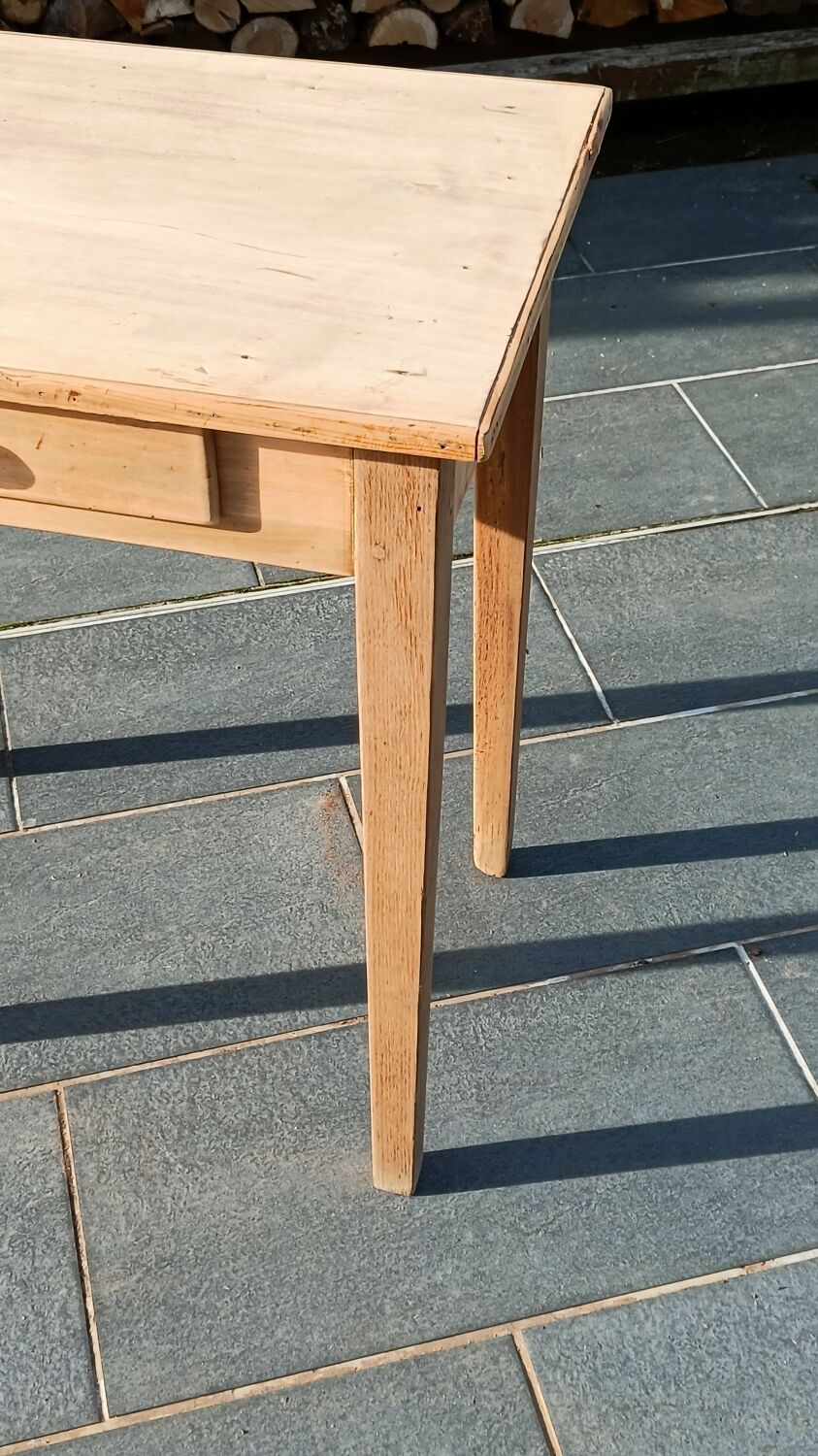 Desk or table in raw wood