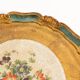Vintage light blue decorative wooden plate, Italy, 1960s.