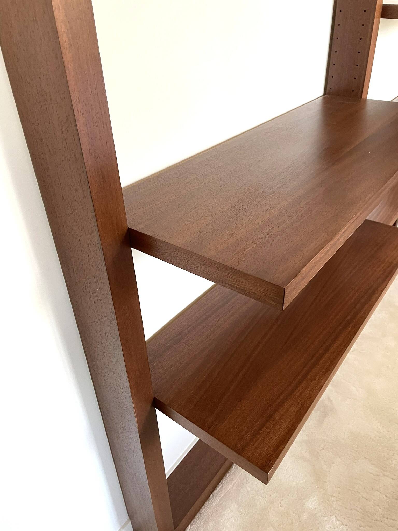 70s teak wall bookcase, minimalist design, 2.5m x 2m