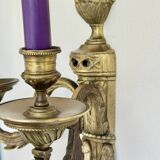 Pair of Mid-19th Century Napoleon III 2-Branch Gilt Bronze Candle Sconces