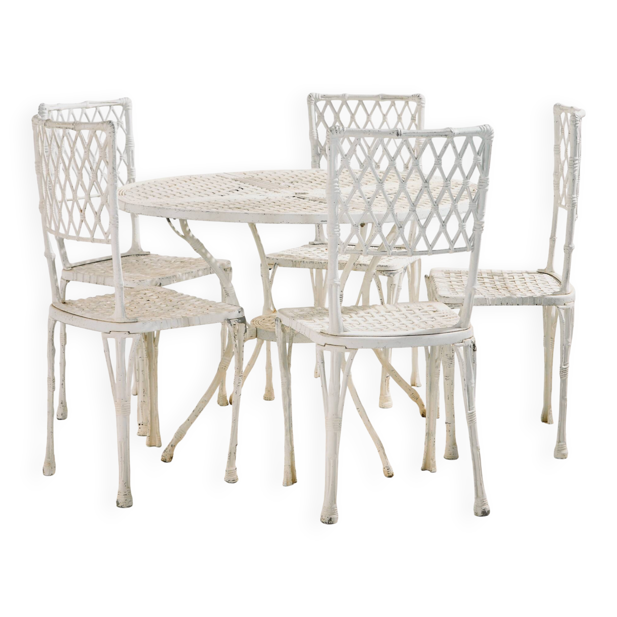 Vintage cast aluminium garden set, set of 6