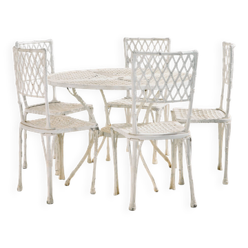 Vintage cast aluminium garden set, set of 6