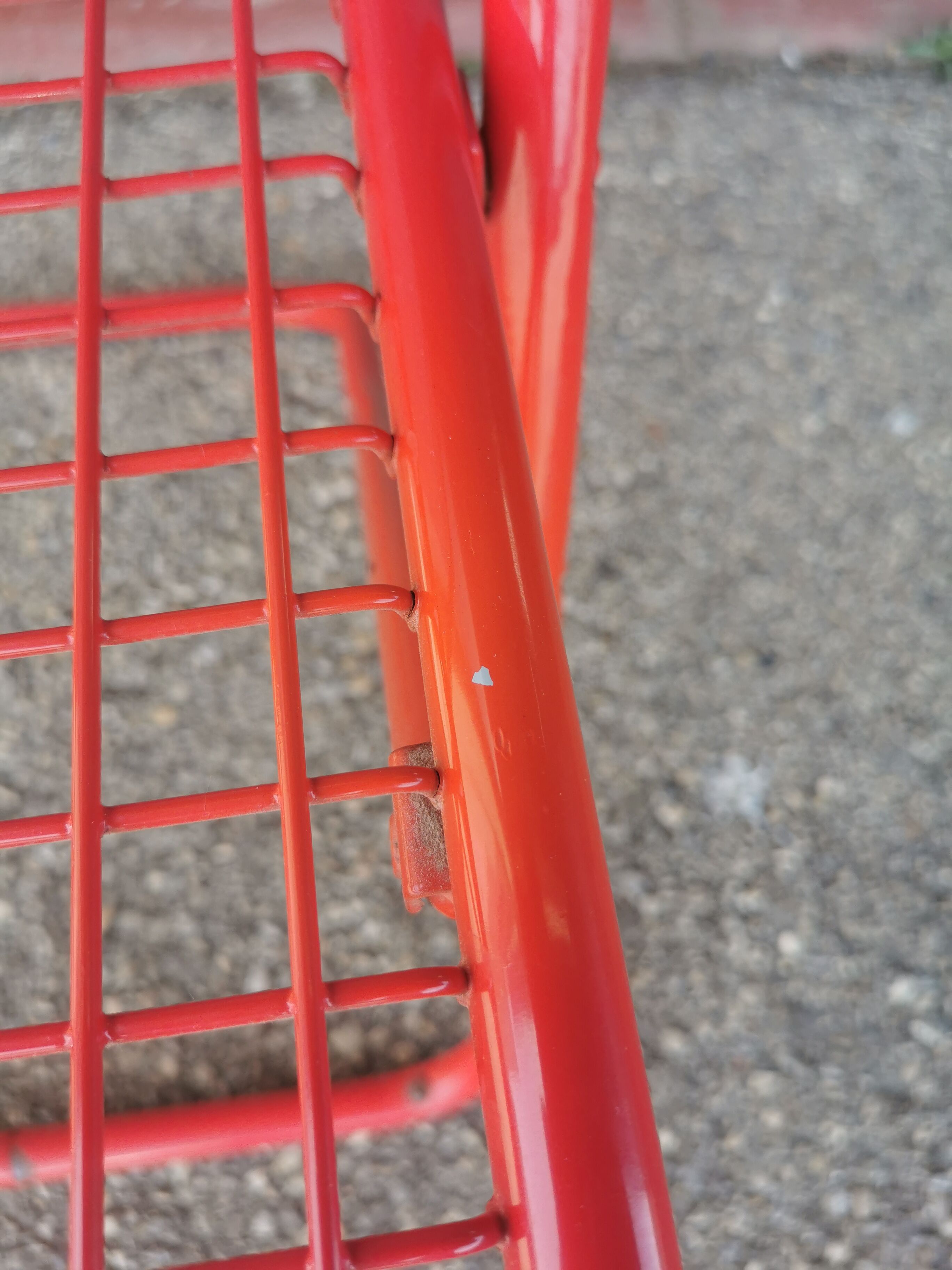 Vintage red metal folding chair