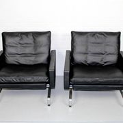 Set 2 vintage PK31/1 Lounge Chair & PK61 Coffee Table by Poul Kjaerholm for E. Kold Christensen