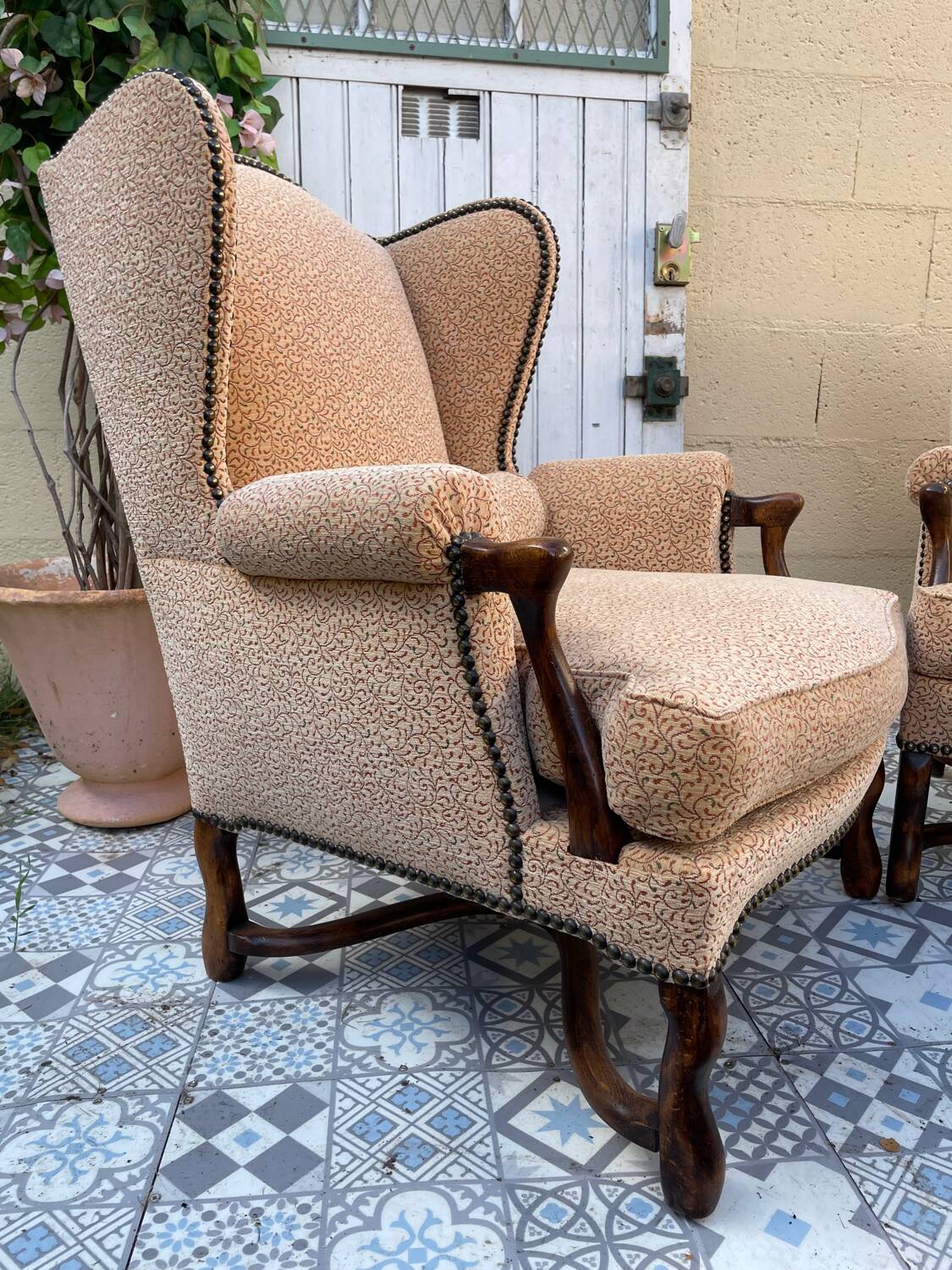 Pair of Bergère armchairs