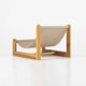 Sling chair in pine, canvas and sheepskin, 1970s