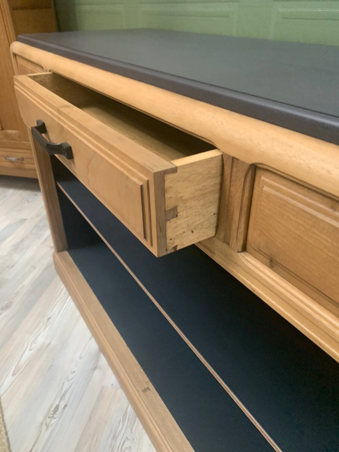 Walnut and black sideboard