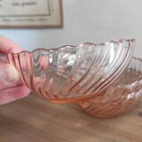 Ensemble de 3 bols vintage Rosaline en verre translucide rose