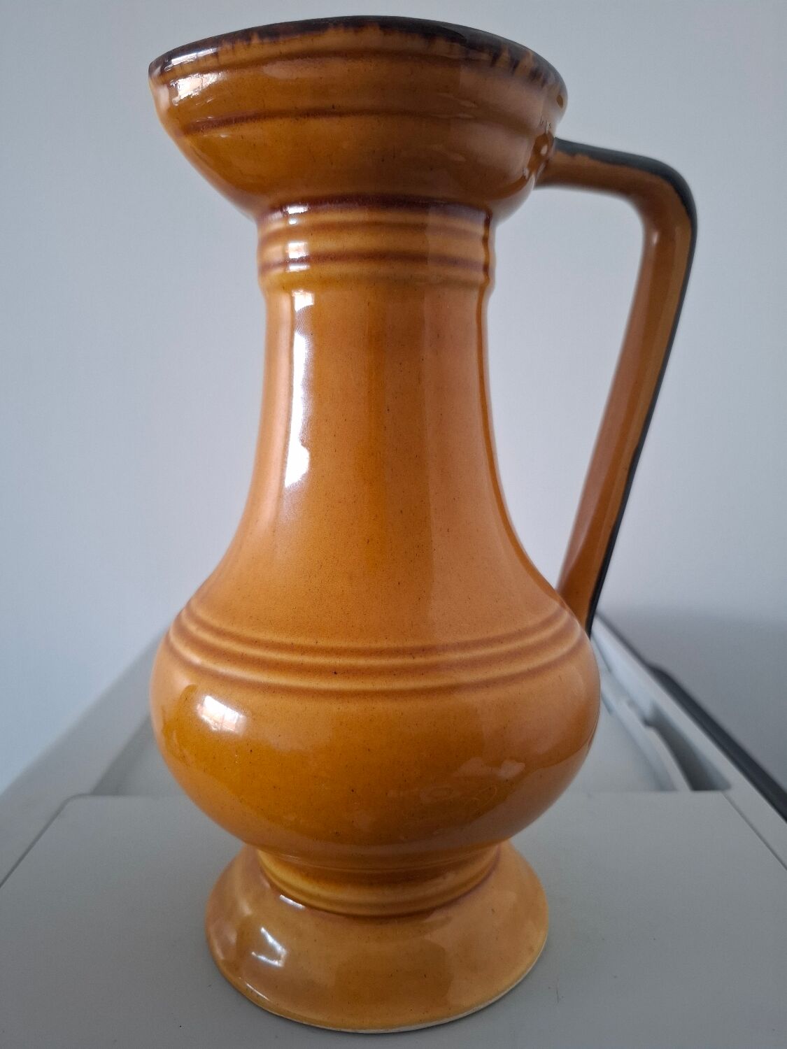 Ceramic jug signed Angèle