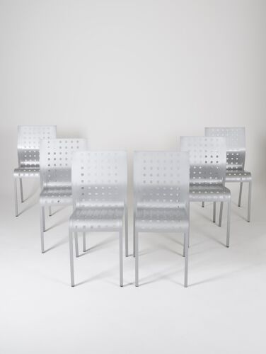 Lot de 6 chaises Mirandolina N°2068 par Pietro Arosio édition Zanotta 1990s