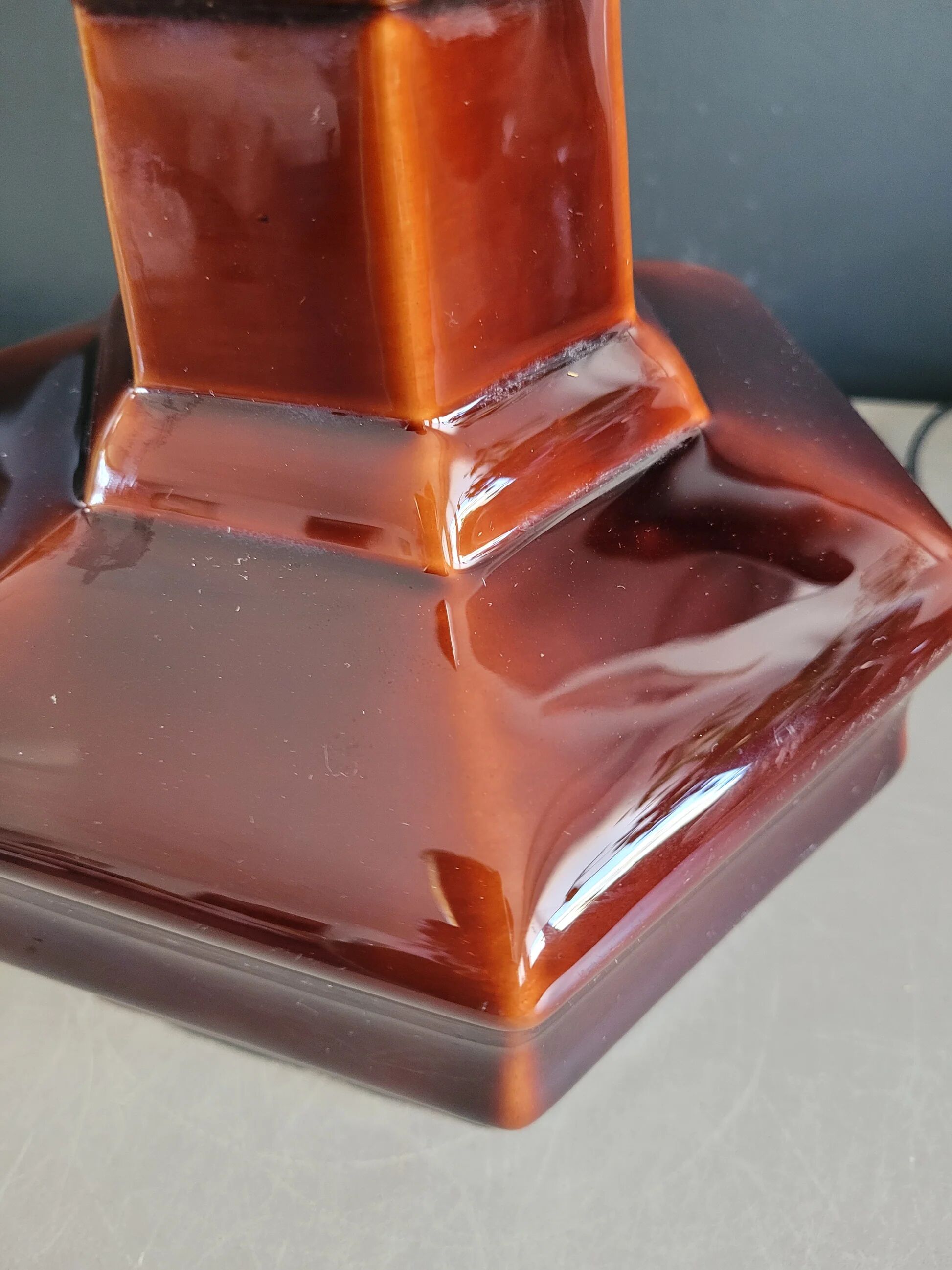 Vintage brown ceramic lamp base