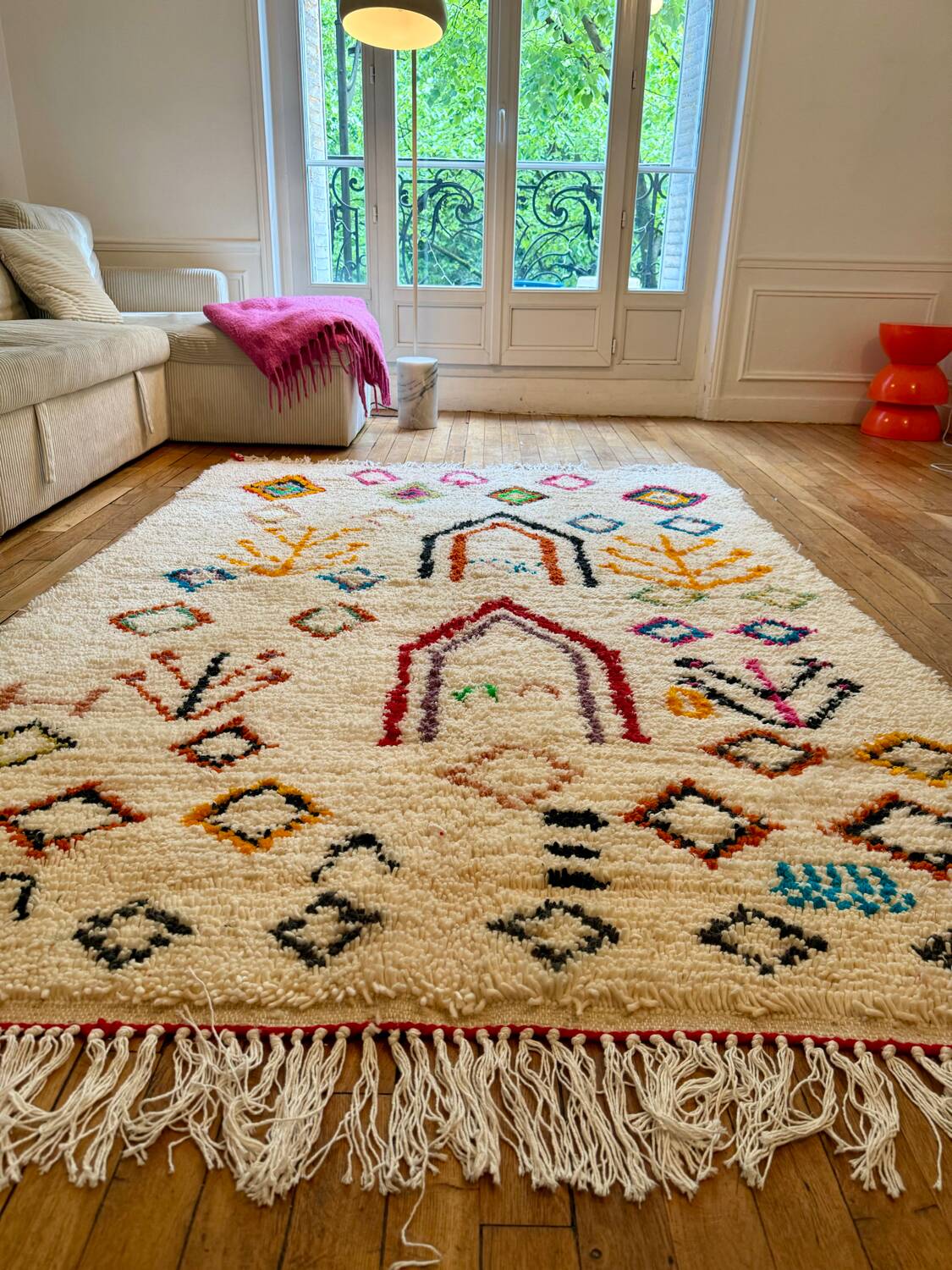 Tapis berbère marocain 100% laine 154 x 252