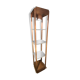 Vintage illuminated column shelf, copper steel, brutalist industrial design, ca 1970