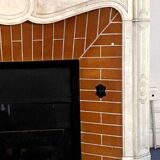 Louis XV style fireplace Model Pompadour White Carrara marble 20th century