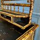 Victorian tiger bamboo, cane & chinoiserie dressing table with drawers, England 1880s, aesthetic movement